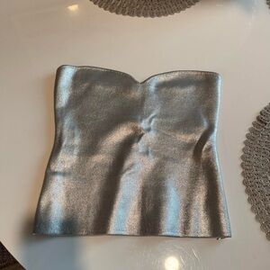 Zara Silver Strapless Top